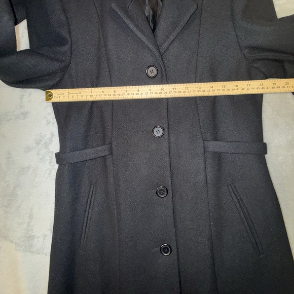 Andrea Brem black wool blend button front coat size Small Peacoat - Picture 6 of 16